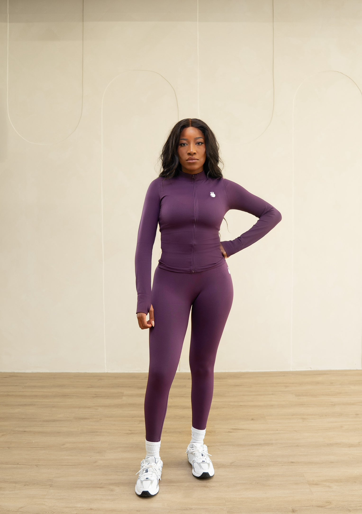 Compression Zip Jacket and Legging Set (Plum)