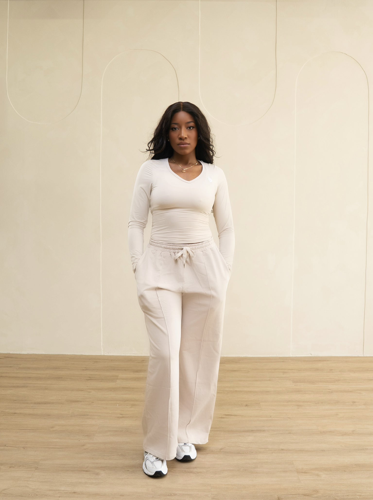 Seamless Baby Tee & Sweatpants Set (Cream)