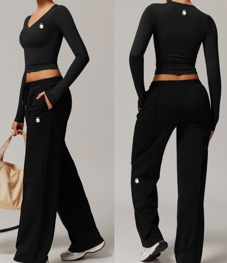 Seamless Baby Tee & Sweatpants Set (Black)
